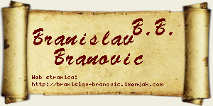 Branislav Branović vizit kartica